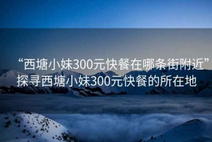 “西塘小妹300元快餐在哪条街附近”探寻西塘小妹300元快餐的所在地