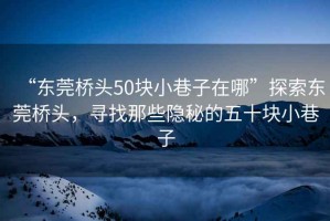 “东莞桥头50块小巷子在哪”探索东莞桥头，寻找那些隐秘的五十块小巷子