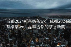 “成都2024新茶嫩茶wx”成都2024新茶嫩茶wx，品味古都的茶香新韵