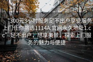 “300元3小时服务足不出户享受服务上门任你挑选1114A.官网永久地址1.cc”足不出户，尽享美景，探索上门服务的魅力与便捷