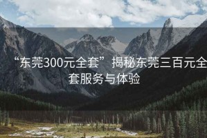 “东莞300元全套”揭秘东莞三百元全套服务与体验