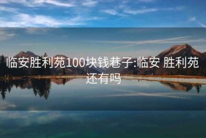 临安胜利苑100块钱巷子:临安 胜利苑 还有吗