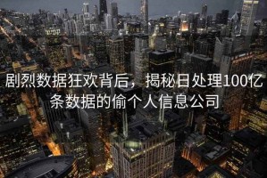 剧烈数据狂欢背后，揭秘日处理100亿条数据的偷个人信息公司