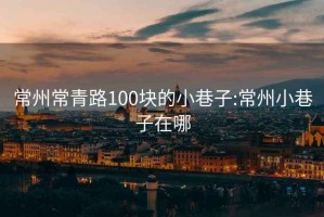 常州常青路100块的小巷子:常州小巷子在哪