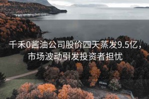 千禾0酱油公司股价四天蒸发9.5亿，市场波动引发投资者担忧