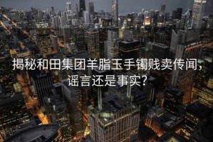 揭秘和田集团羊脂玉手镯贱卖传闻，谣言还是事实？