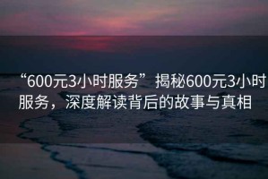 “600元3小时服务”揭秘600元3小时服务，深度解读背后的故事与真相