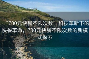 “700元快餐不限次数”科技革新下的快餐革命，700元快餐不限次数的新模式探索