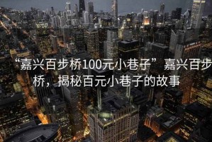 “嘉兴百步桥100元小巷子”嘉兴百步桥，揭秘百元小巷子的故事