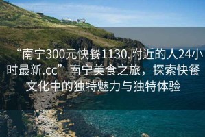 “南宁300元快餐1130.附近的人24小时最新.cc”南宁美食之旅，探索快餐文化中的独特魅力与独特体验