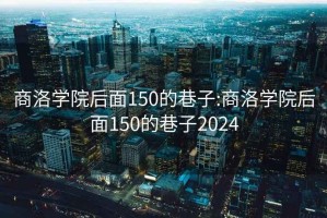 商洛学院后面150的巷子:商洛学院后面150的巷子2024