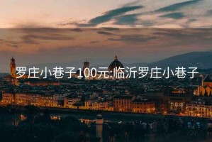 罗庄小巷子100元:临沂罗庄小巷子