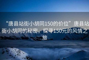 “唐县站街小胡同150的价位”唐县站街小胡同的秘密，探寻150元的风情之旅