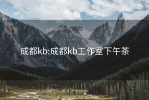 成都kb:成都kb工作室下午茶