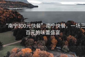 “南宁300元快餐”南宁快餐，一场三百元的味蕾盛宴