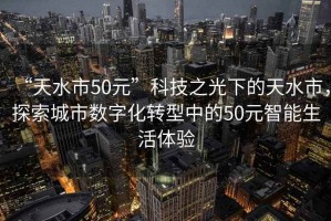 “天水市50元”科技之光下的天水市，探索城市数字化转型中的50元智能生活体验