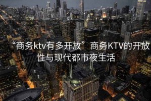 “商务ktv有多开放”商务KTV的开放性与现代都市夜生活