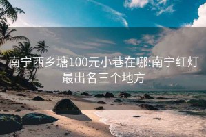 南宁西乡塘100元小巷在哪:南宁红灯最出名三个地方