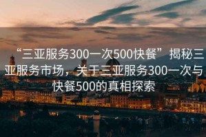 “三亚服务300一次500快餐”揭秘三亚服务市场，关于三亚服务300一次与快餐500的真相探索