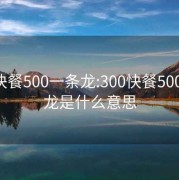 300快餐500一条龙:300快餐500一条龙是什么意思