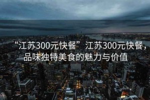 “江苏300元快餐”江苏300元快餐，品味独特美食的魅力与价值