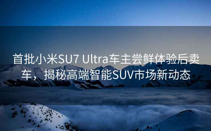 首批小米SU7 Ultra车主尝鲜体验后卖车，揭秘高端智能SUV市场新动态