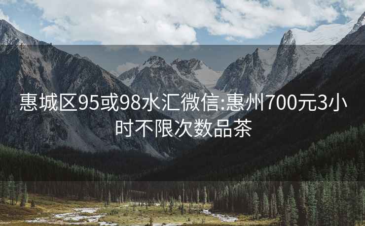 惠城区95或98水汇微信:惠州700元3小时不限次数品茶