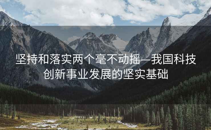 坚持和落实两个毫不动摇—我国科技创新事业发展的坚实基础