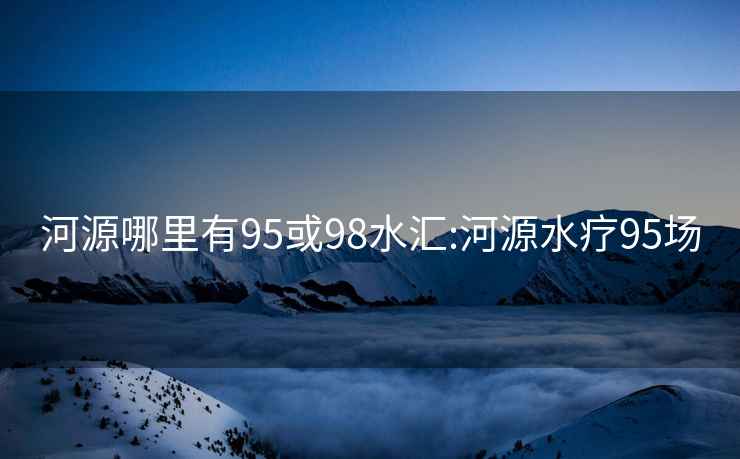 河源哪里有95或98水汇:河源水疗95场