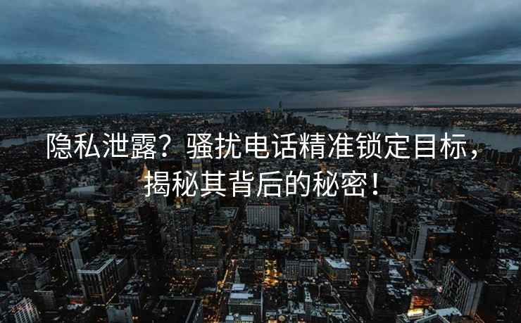 隐私泄露？骚扰电话精准锁定目标，揭秘其背后的秘密！