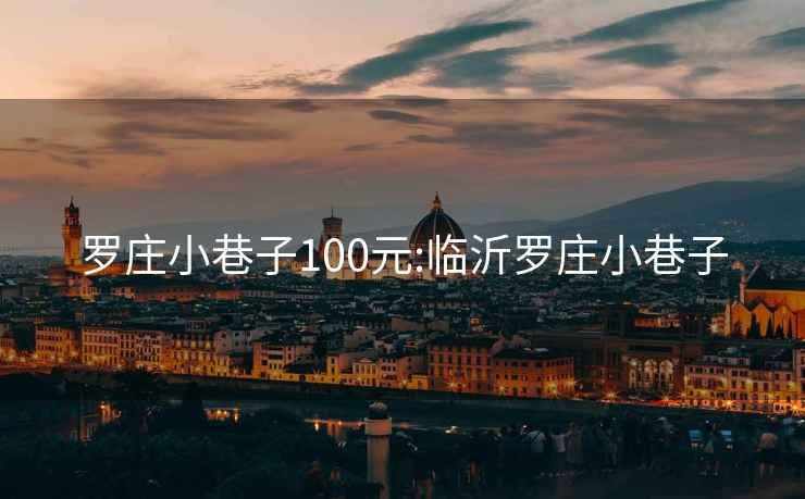 罗庄小巷子100元:临沂罗庄小巷子