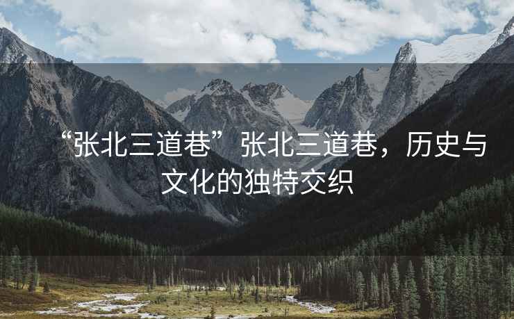 “张北三道巷”张北三道巷，历史与文化的独特交织