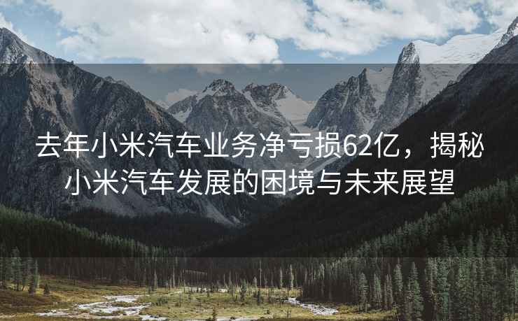 去年小米汽车业务净亏损62亿，揭秘小米汽车发展的困境与未来展望