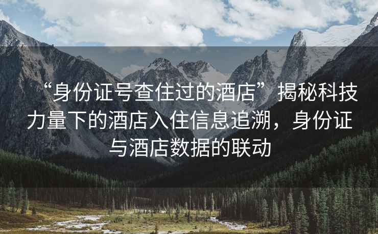 “身份证号查住过的酒店”揭秘科技力量下的酒店入住信息追溯，身份证与酒店数据的联动