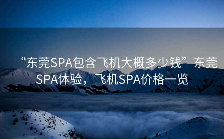 “东莞SPA包含飞机大概多少钱”东莞SPA体验，飞机SPA价格一览